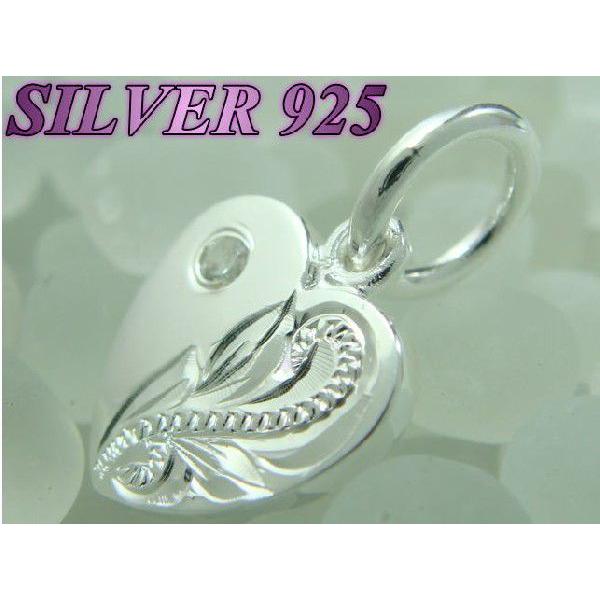 激安ハワイアン ハート型ペンダントトップ クリアジルコニア シルバー925 |  | 01