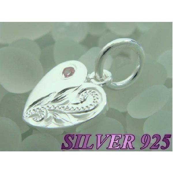 激安ハワイアン ハート型ペンダントトップ ピンクジルコニア シルバー925 |  | 01