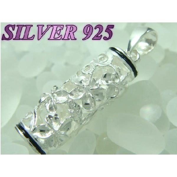 激安ハワイアン 透かしシリンダー型ペンダントトップ ジルコニア シルバー925 |  | 01