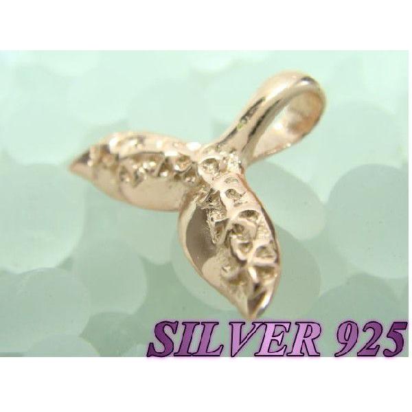 激安ハワイアン ホエールテール型ペンダントトップ ピンクゴールドプルメリア シルバー925 |  | 01