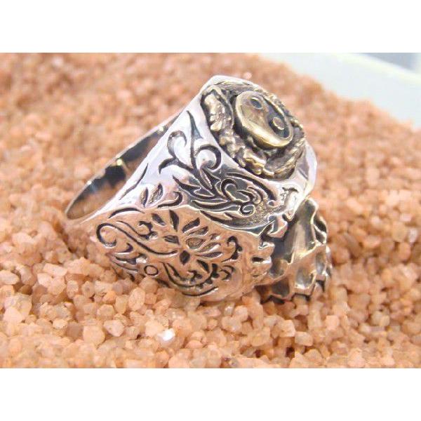 オリエンタルバイブレーション スカルリング 20号 陰と陽 シルバー925 人気ブランド |  | 02