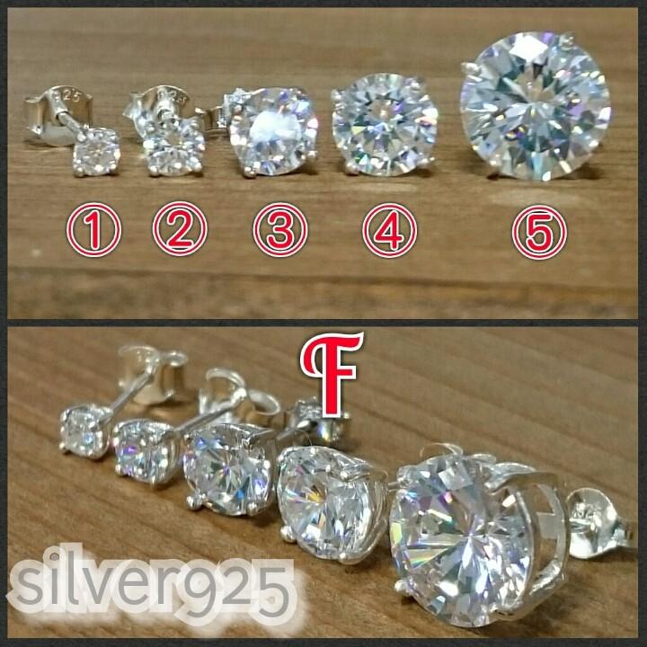 大人気!!ジルコニアピアス クリア 丸型 10ミリ シルバー925 片耳〜 F-5 |  | 03