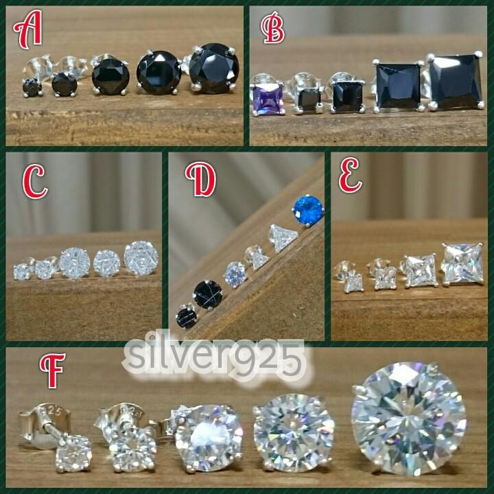 大人気!!ジルコニアピアス クリア 角型 6ミリ シルバー925 片耳〜 E-3 |  | 03