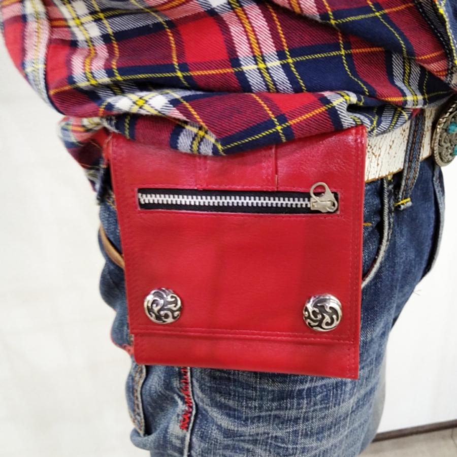 激安 三つ折り財布 牛革/シルバー925コンチョ ベルトに通せる プレゼントにもオススメ |  | 05