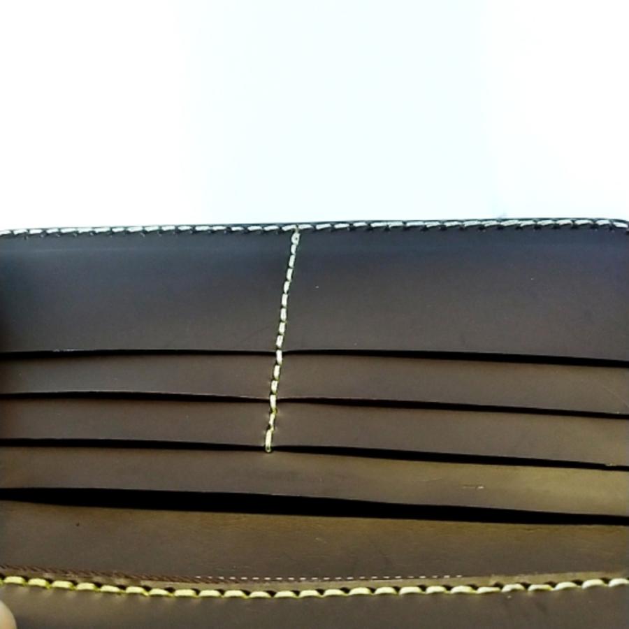 激安 長財布 牛革/天然ターコイズ入りシルバー925コンチョ 使いやすいダークブラウン プレゼントにもオススメ |  | 04