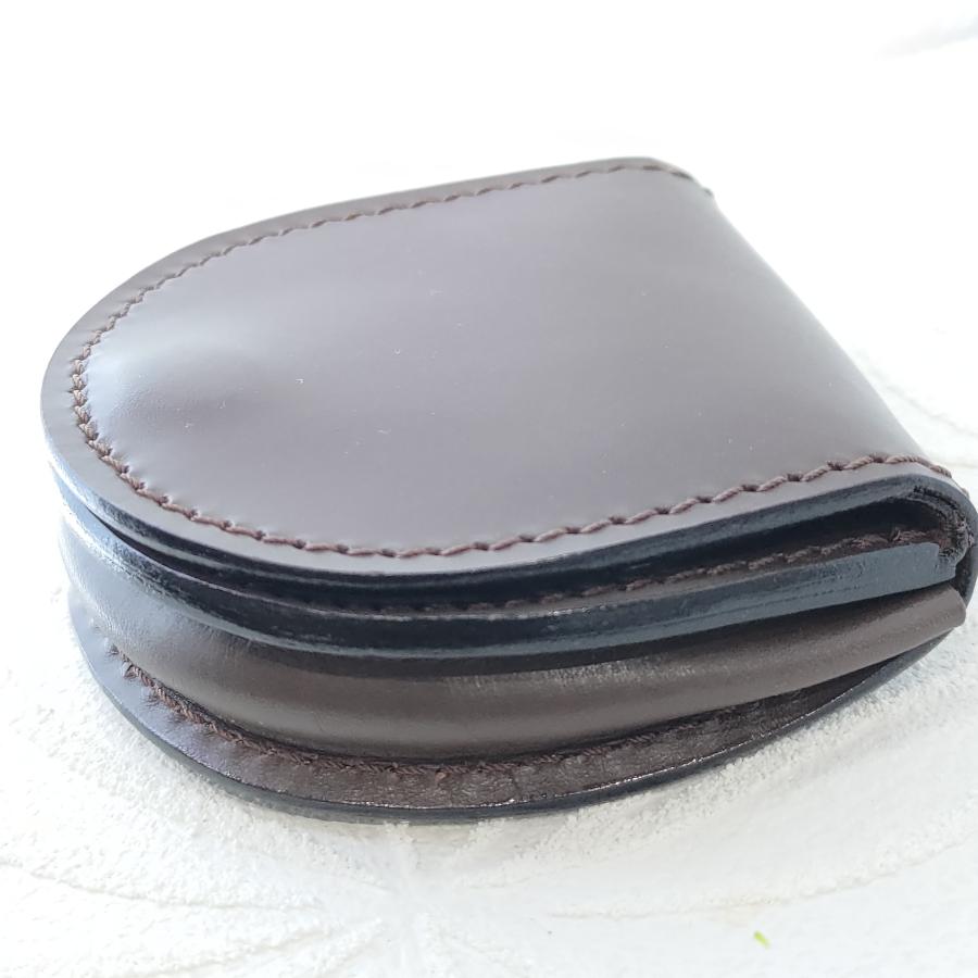 人気 馬蹄型コインケース/小銭入れ 丈夫な本革/ダークブラウン 使いやすい プレゼントにもオススメ |  | 02
