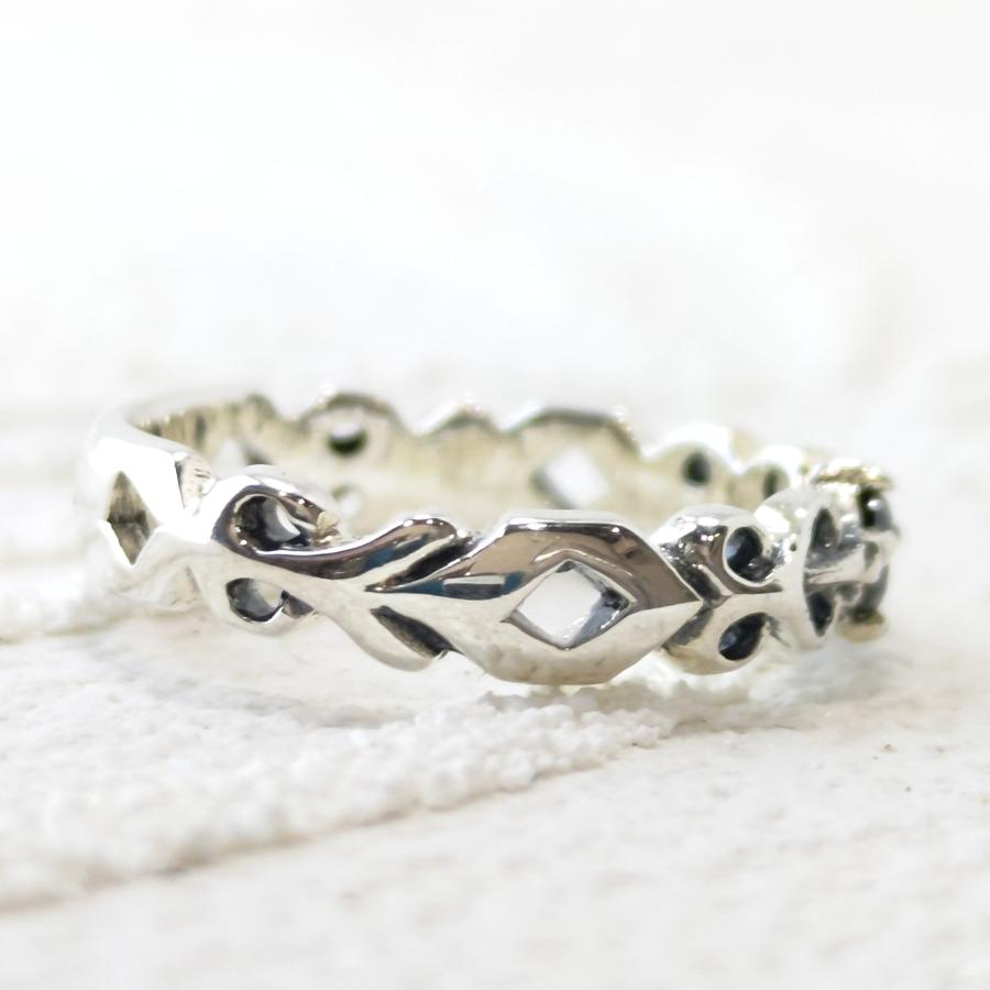 ピンキーリングにも キュービックジルコニア ブラック sv925 シルバー925 シルバーリング |  | 02