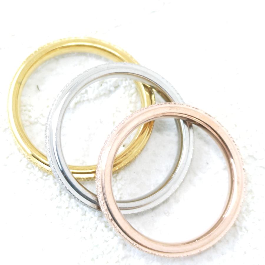 刻印可能 デザインリング 3カラーから選択 細身の2.5ｍｍ幅 フロストデザイン サージカルステンレス 金属アレルギーの方にも |  | 03