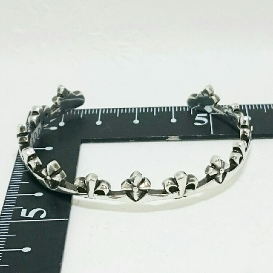 送料無料 シルバーバングル フローラル＆クロス 十字架 ジルコニア6石 Sサイズ 激安 シルバー925 |  | 03