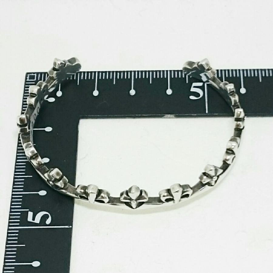 送料無料 シルバーバングル フローラル＆クロス 十字架 ジルコニア6石 Sサイズ 激安 シルバー925 |  | 04