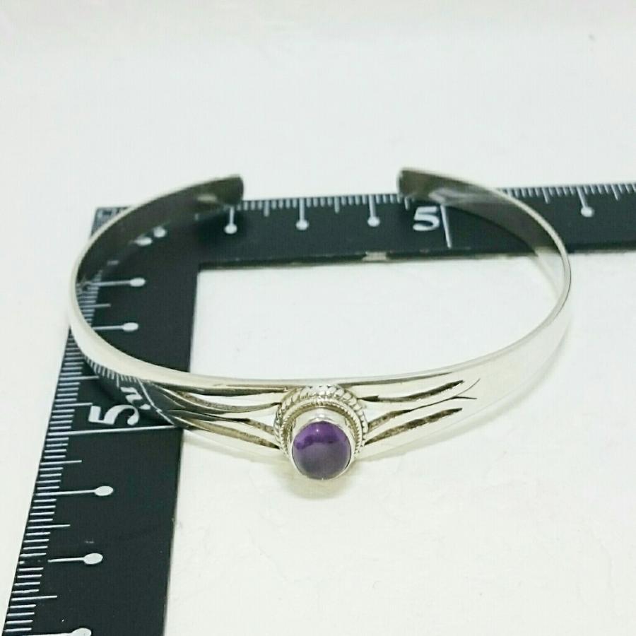 送料無料 シルバーバングル アメジスト 透かし 激安 シルバー925 |  | 02