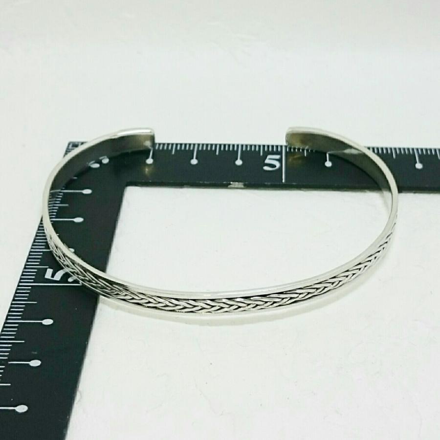 送料無料 シルバーバングル シンプル ロープ調デザイン 激安 シルバー925 |  | 02