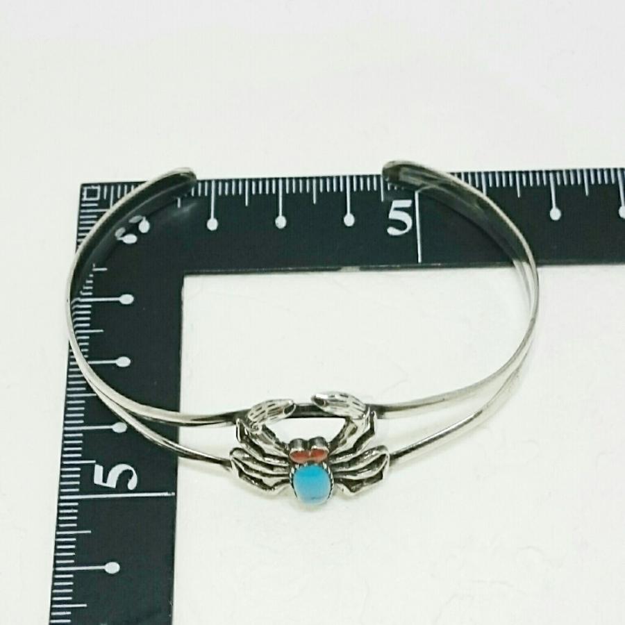 送料無料 シルバーバングル ターコイズ＆コーラル サソリデザイン 激安 シルバー925 |  | 03