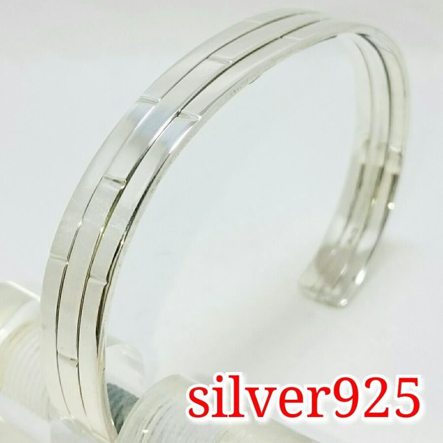 送料無料 シルバーバングル シンプル ランニングボンド調 激安 シルバー925 |  | 01