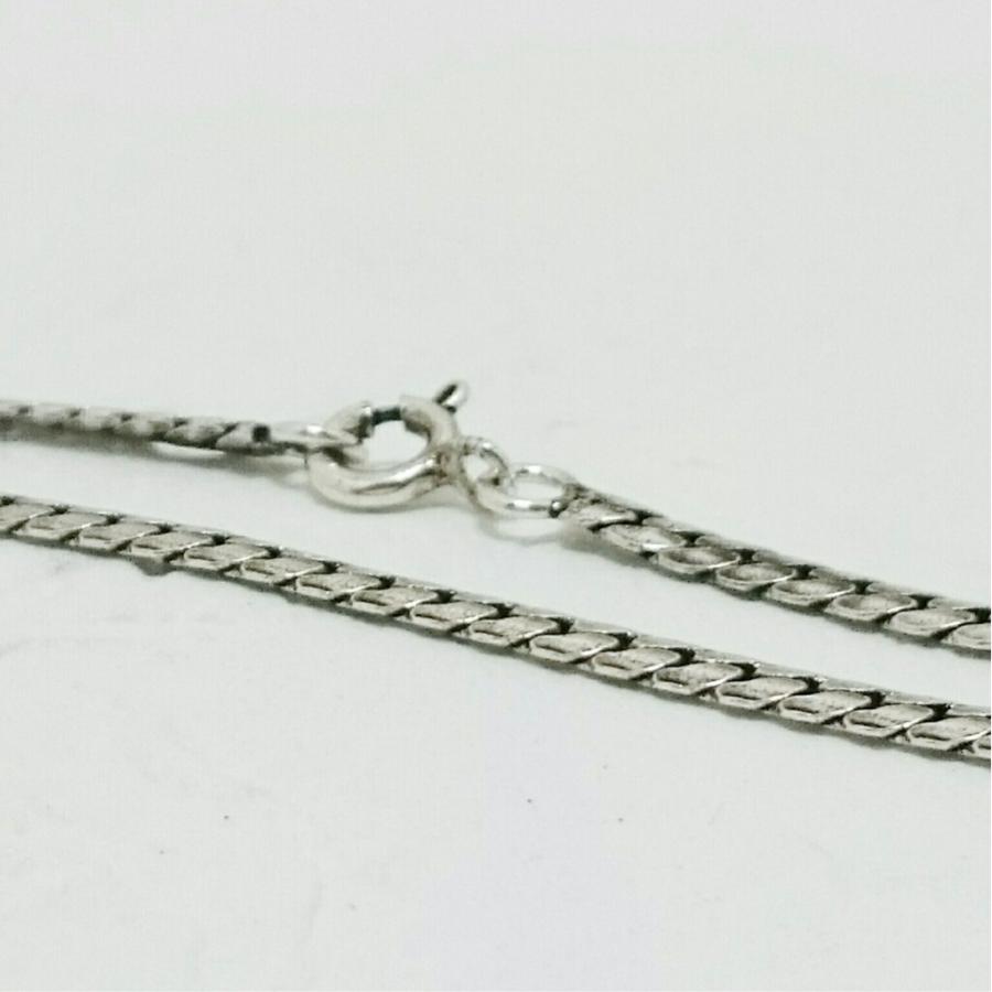 珍しい 平型スネークチェーン 3mm×61cm 燻し加工 sv925ネックレス シルバー925 |  | 01
