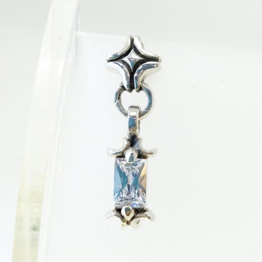 クロス/十字架 ジルコニア/クリア スイングピアス シルバー925 silver925 片耳から 激安 |  | 01