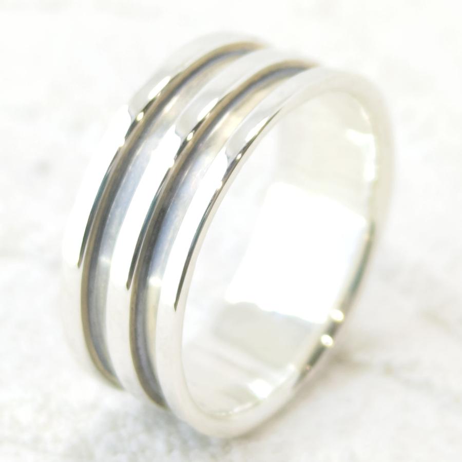 幅広 ダブルラインリング シンプル リング/指輪 sv925 シルバー925 |  | 01