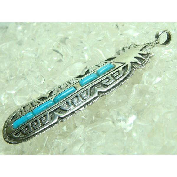 激安　ネイティブ系ペンダントトップ　天然ターコイズ　シルバー925 |  | 01