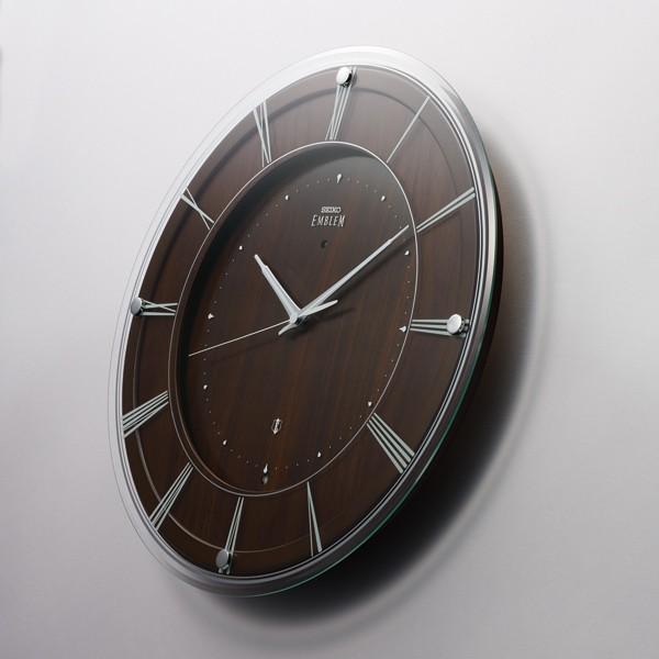 SEIKO セイコー 掛け時計 電波 ガラスと木のナチュラルモダンな掛時計 EMBLEM エムブレム HS558A お取り寄せ｜empire-clock｜02