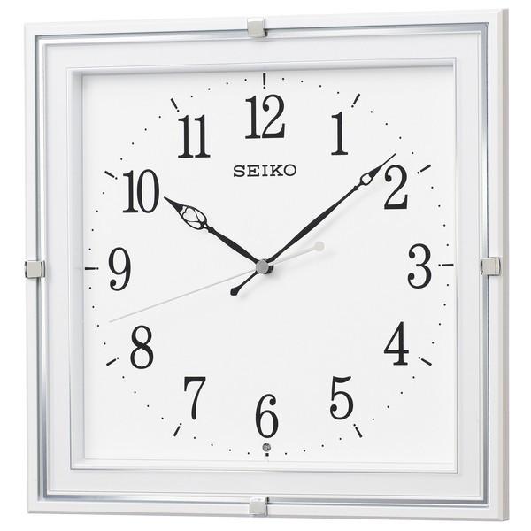 SEIKO セイコー 掛け時計 電波 アナログ 四角 角型 プラスチック枠 白 KX232W お取り寄せ｜empire-clock｜02