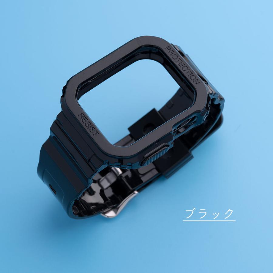 アップルウォッチ バンド Apple watch TPU カバー 一体型 ベルト 38mm 40mm 41mm 42mm 44mm 45mm｜empire｜02