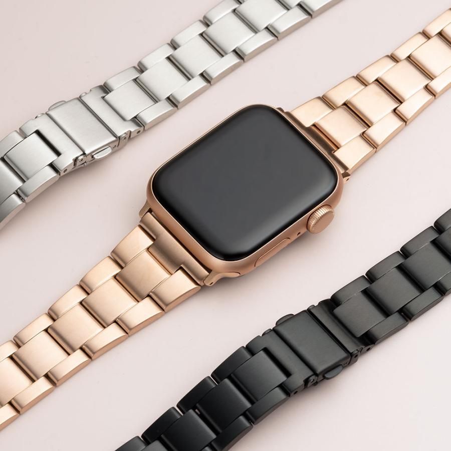 アップルウォッチ バンド スリム ステンレス Apple Watch 7 6 SE 38mm 40mm 41mm 42mm 44mm 45mm ベルト 交換 メタル メンズ レディース｜empire