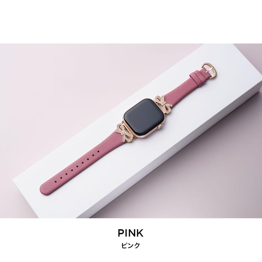 Apple Watch アップルウォッチ バンド レディース リボン チャーム