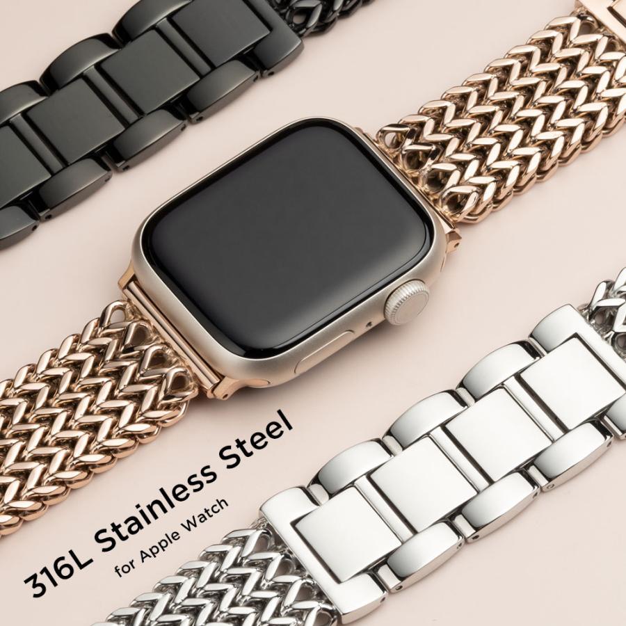 アップルウォッチ バンド 7 6 3 SE Apple Watch バンド チェーン レディース メンズ ベルト 38mm 40mm 41mm 42mm 44mm 45mm ブランド ステンレス