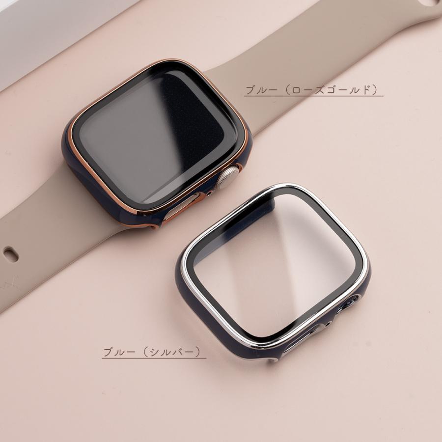 アップルウォッチ カバー apple watch 9 8 7 SE 保護カバー ガラス付