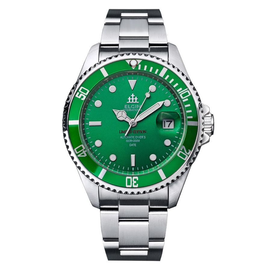 Elgin エルジン メンズ 腕時計 自動巻き ダイバー 0m防水 グリーン Fk1407s Gr Empire 通販 Yahoo ショッピング