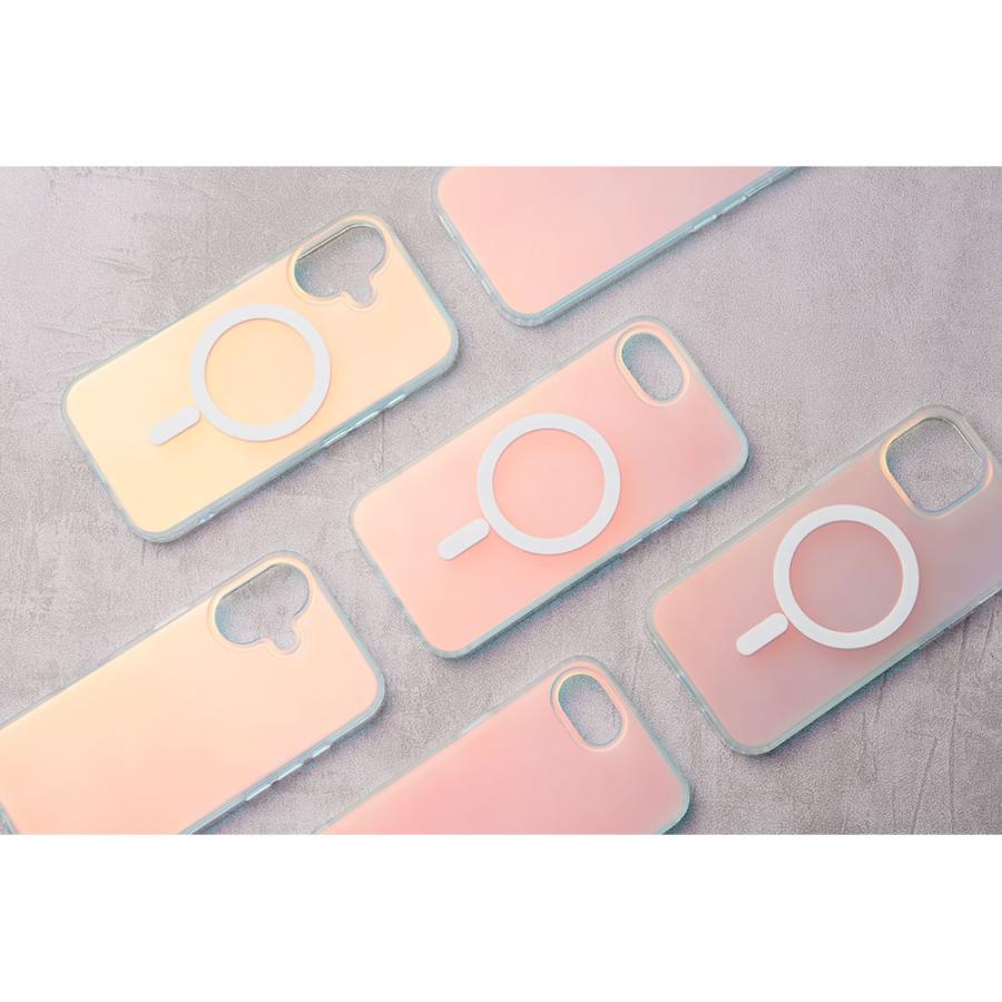 iPhone16 ケース 16e 15 14 13 12 オーロラ マット クリア マグセーフ 背面クリア MagSafe おしゃれ かわいい 韓国 レディース 人気 大人 カバー シンプル キラ | エンパイア | 02