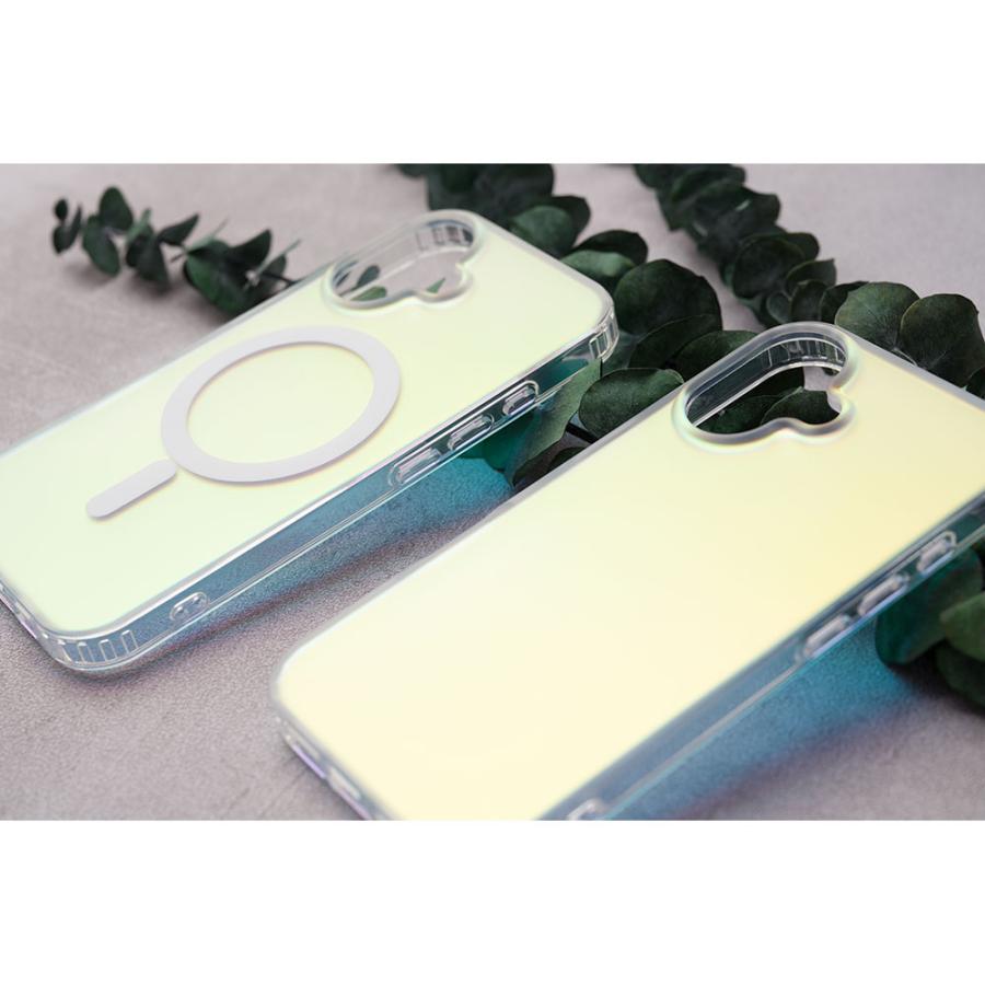 iPhone16 ケース 16e 15 14 13 12 オーロラ マット クリア マグセーフ 背面クリア MagSafe おしゃれ かわいい 韓国 レディース 人気 大人 カバー シンプル キラ | エンパイア | 03