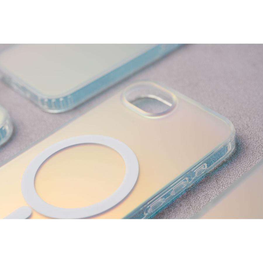 iPhone16 ケース 16e 15 14 13 12 オーロラ マット クリア マグセーフ 背面クリア MagSafe おしゃれ かわいい 韓国 レディース 人気 大人 カバー シンプル キラ | エンパイア | 04