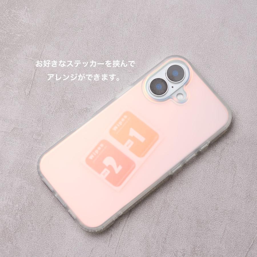 iPhone16 ケース 16e 15 14 13 12 オーロラ マット クリア マグセーフ 背面クリア MagSafe おしゃれ かわいい 韓国 レディース 人気 大人 カバー シンプル キラ | エンパイア | 05