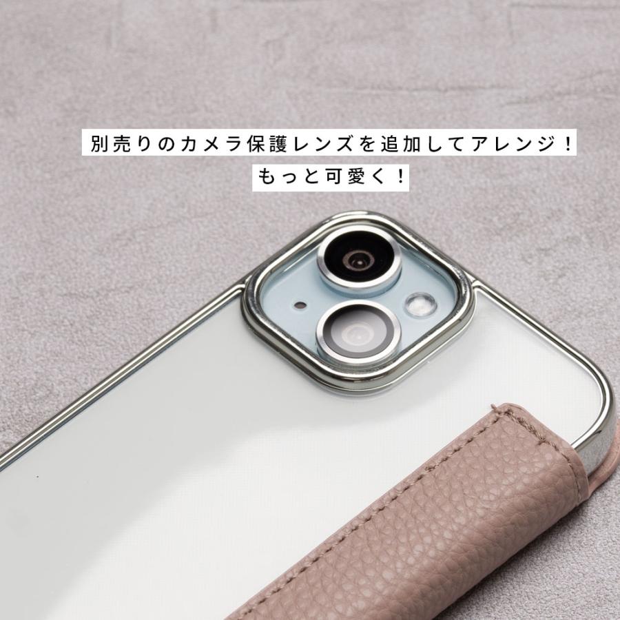 エンパイア 背面クリア 手帳型 推し活 クリアケース iPhone16 iPhone15