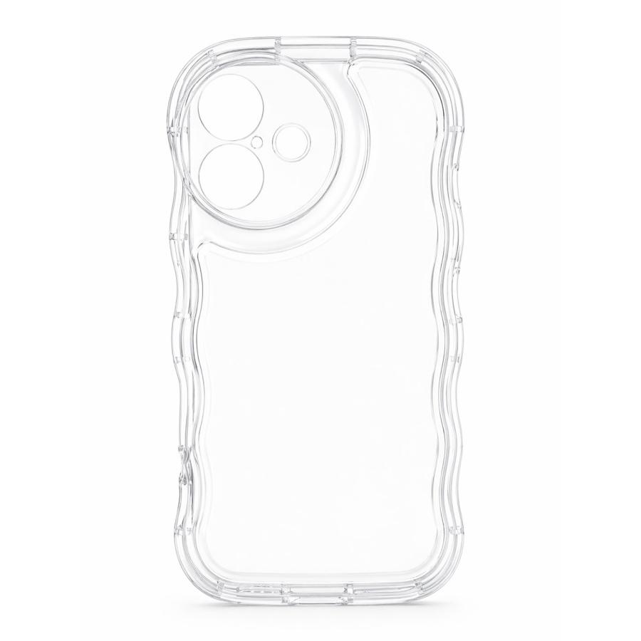 iPhone17 16 ケース アクスタが入る スマホケース ぷっくり シャカシャカ ウェーブ クリア 透明 TPU かわいい 推し活 デコ 立体  おしゃれ 韓国 耐衝撃  互換品 | エンパイア | 01