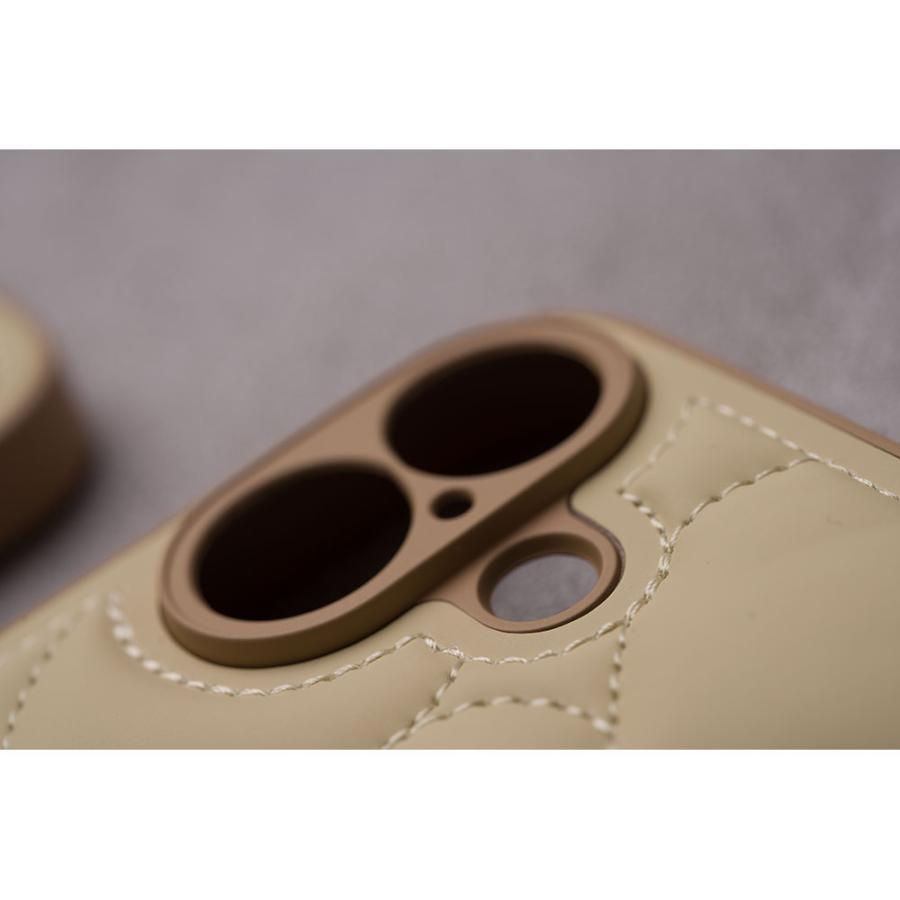 ハートスタッヅキルティングiPhone16ケース キルティング ハート iPhone16 ケース iPhone15 iPhone14 iPhone13