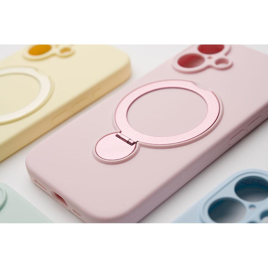 iPhone16 ケース MagSafe 360度回転 スタンド リング シリコン 大人 かわいい おしゃれ カバー スマホケース empire | エンパイア | 04