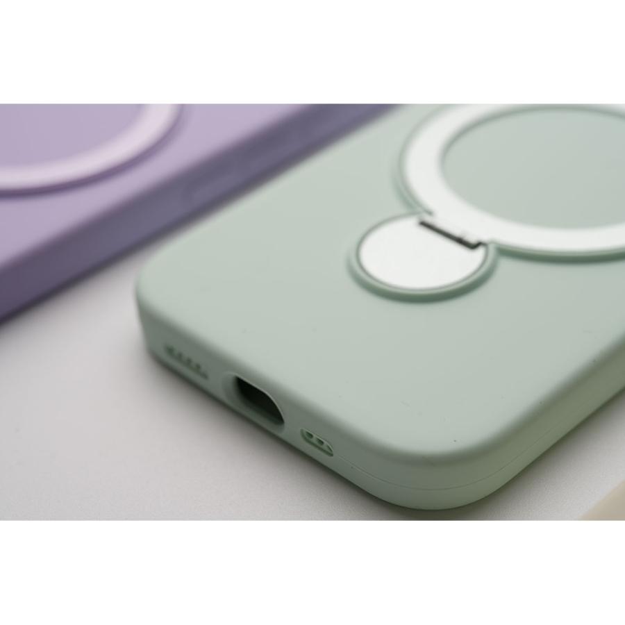 iPhone16 ケース MagSafe 360度回転 スタンド リング シリコン 大人 かわいい おしゃれ カバー スマホケース empire | エンパイア | 05
