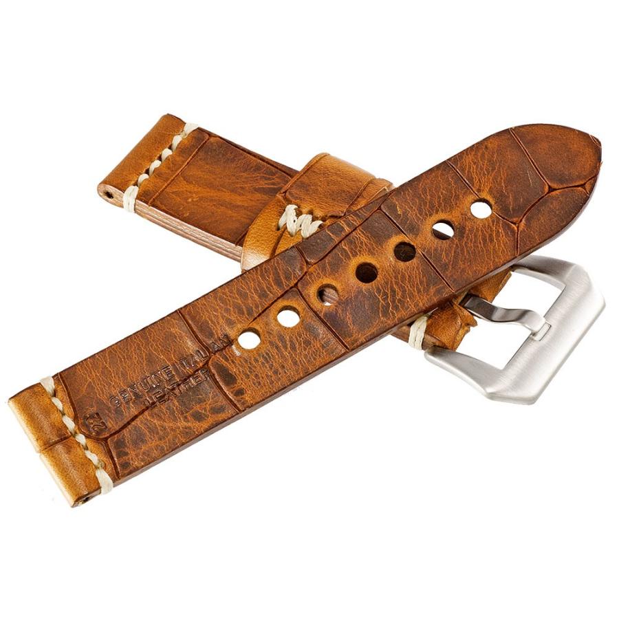 Watchgecko　時計ベルト　ハンドメイド　イタリアンレザー　黒22mm Amazon.com: WatchGecko Vintage Simple Handmade Certified