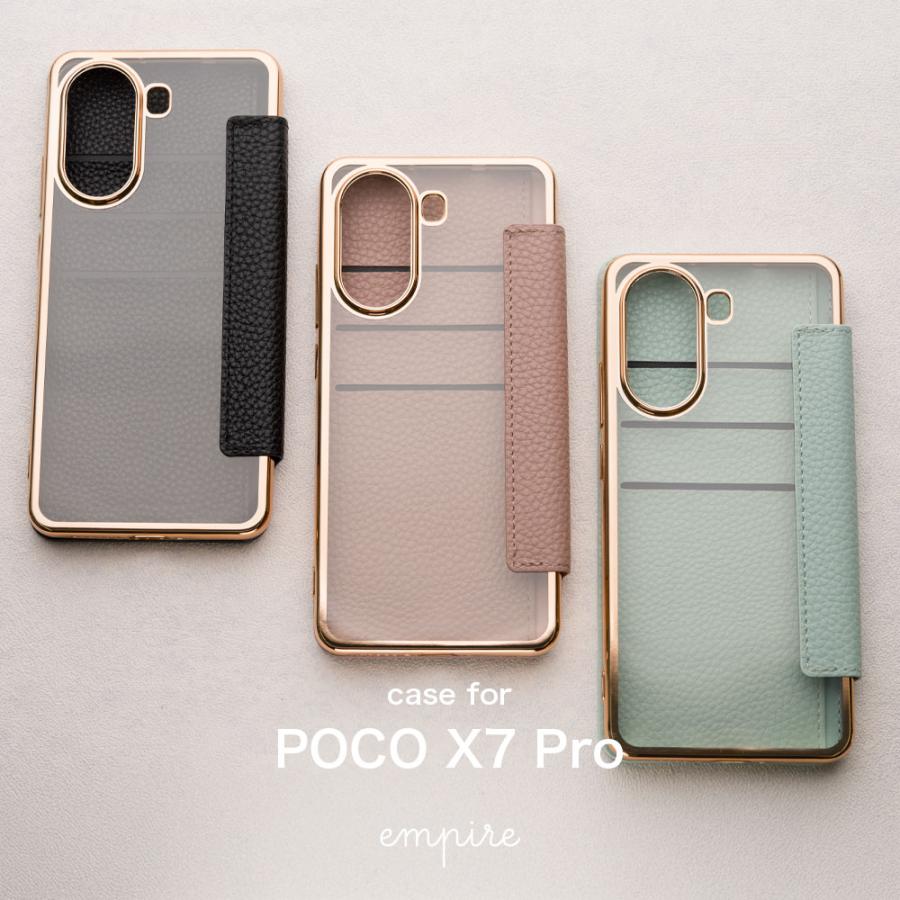 エンパイア 背面クリア 手帳型 Xiaomi POCO X7 Pro ケース シャオミ