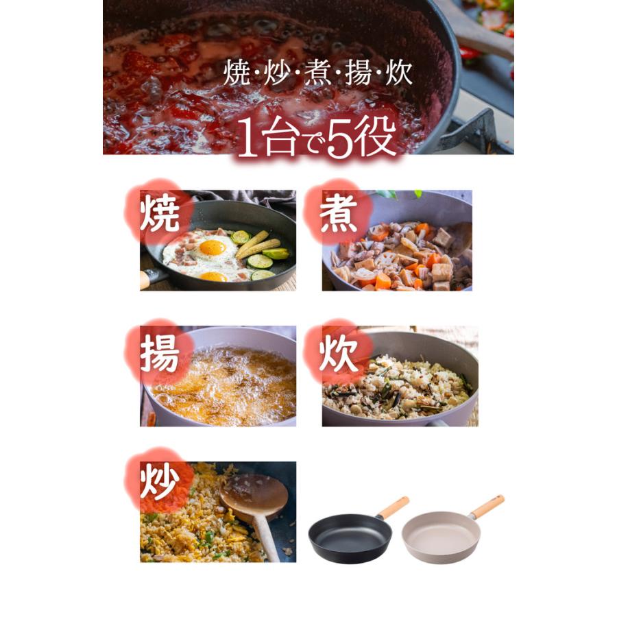 TI:DAチタン＆ダイヤモンドWコーティング フライパン 24cm ih フライパン 焦げ付かない ガス火 ガス 軽量 軽いフライパン 24cm 28cm こげつかない  PFOA不使用 |  | 09