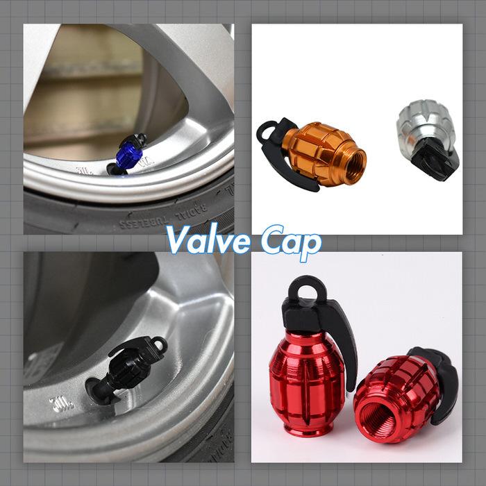 バルブキャップ 自転車 サイクル用品 軽量 手榴弾型 エアーバルブキャップ 自転車バルブキャップ  汎用品 4個セット アルミ 軽量タイプ かっこいい ミリタリー |  | 18