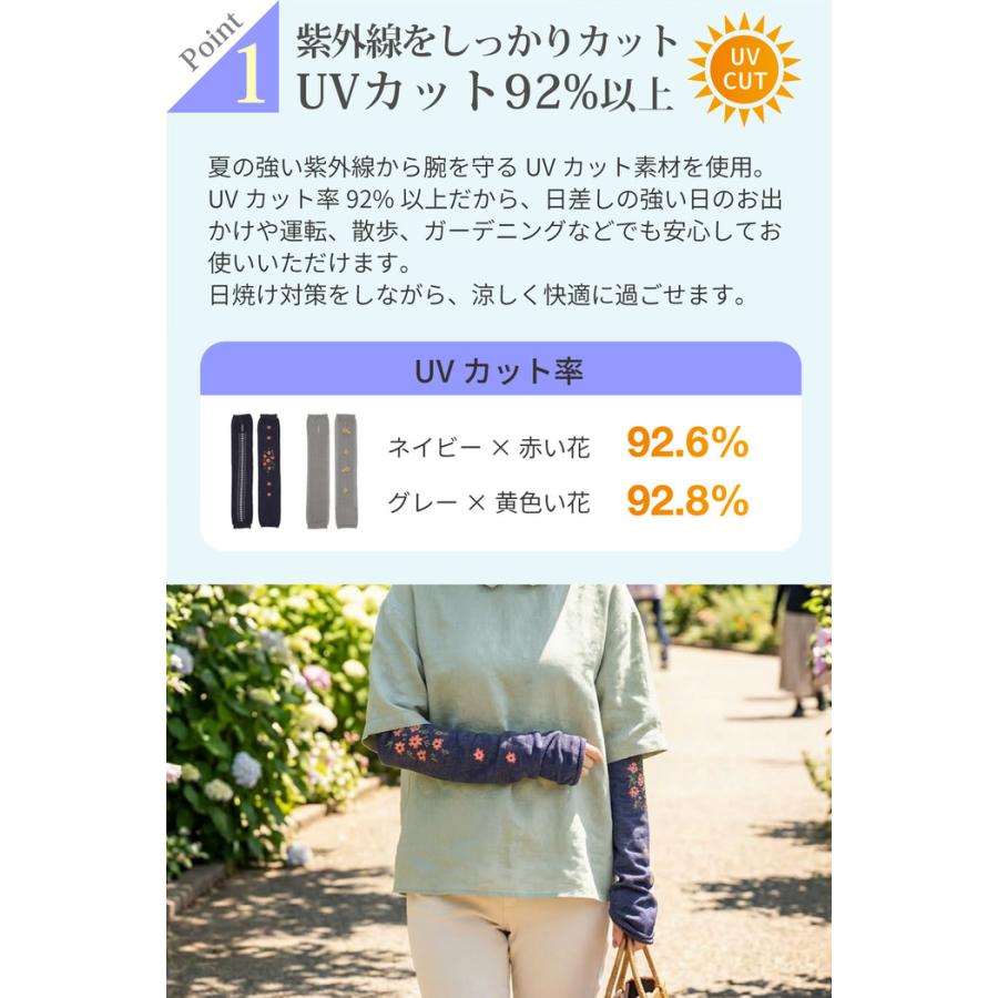 冷感アームカバーSODECO  UV ロング 自転車 arm cover グレー ネイビー 日焼け 腕カバー uvカット  日焼け対策 |  | 04