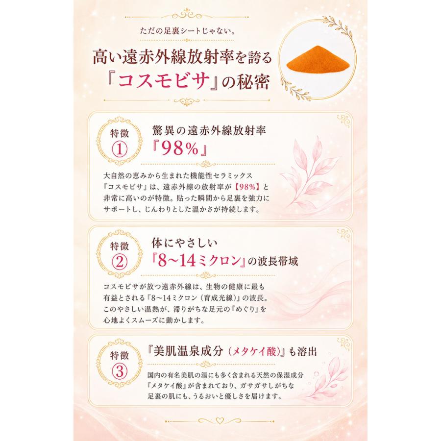 足裏遠赤シート ビサミン 大容量タイプ 遠赤 足 すっきりシート 足 パック リラックス 足 スッキリ 足裏 パック フットケア えんせき足裏シート 人気  貼るタイ |  | 04