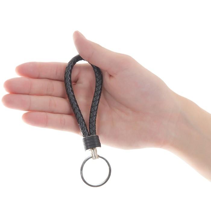 編込みフェイクレザーキーホルダーブルー レザー ピンク |  | 13