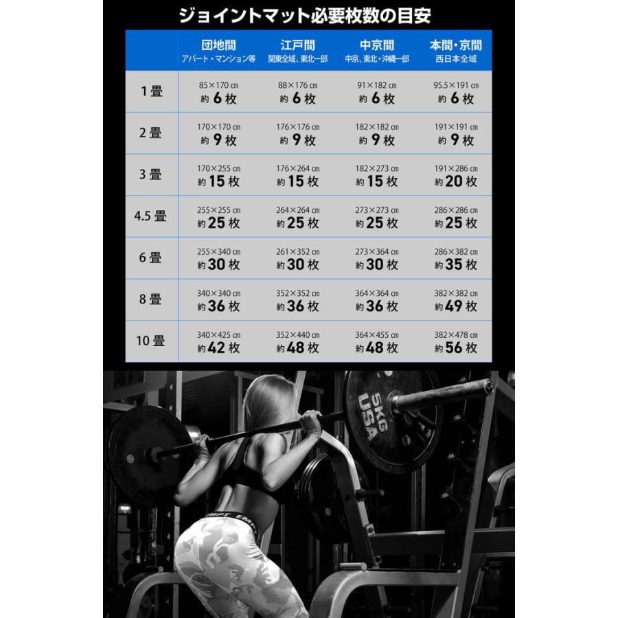 大判 厚手 ジョイント トレーニングマット 60×60×1.2cm 6枚セット トレーニングマット 筋トレ ダンベル バーベル トレーニング エクササイズ ヨガ 体幹トレー |  | 16