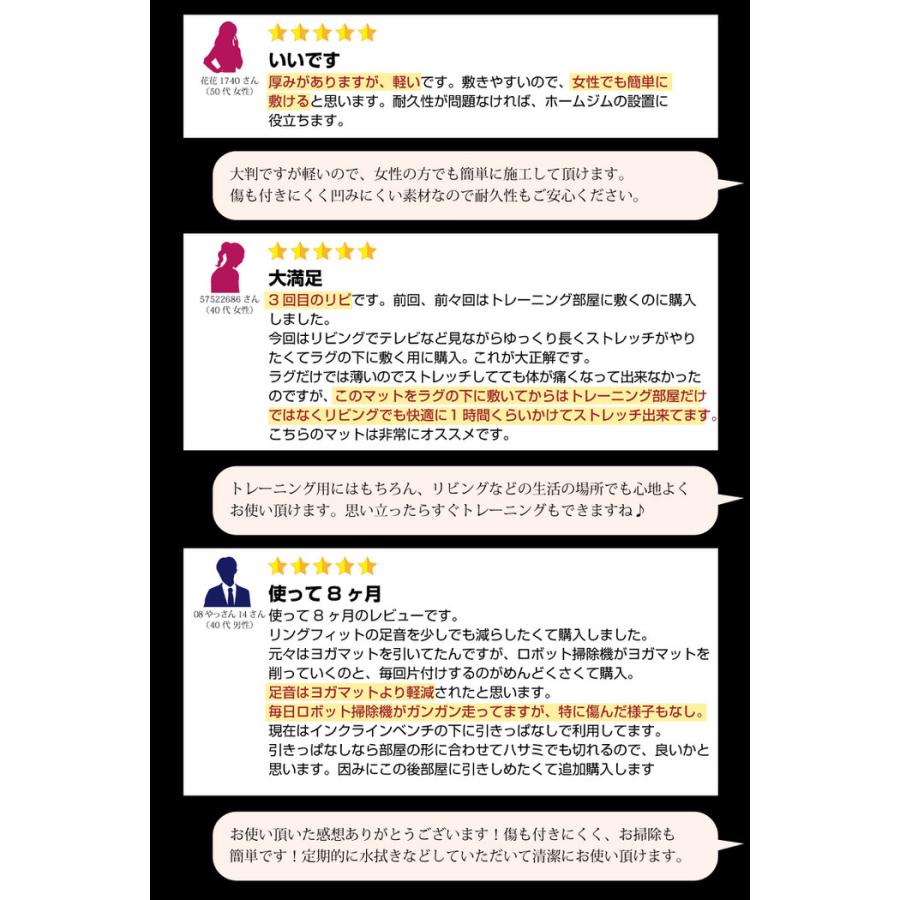 大判 厚手 ジョイント トレーニングマット 60×60×1.2cm 6枚セット トレーニングマット 筋トレ ダンベル バーベル トレーニング エクササイズ ヨガ 体幹トレー |  | 19