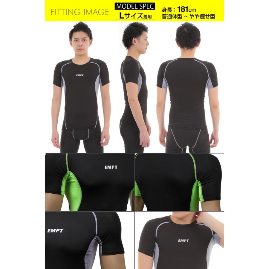 EMPT メンズ コンプレッションウェア コンプレッションインナー 夏用 夏 半袖 Tシャツ おしゃれ 大きいサイズ 小さいサイズ 筋トレ トレーニング ジム スポーツ |  | 14
