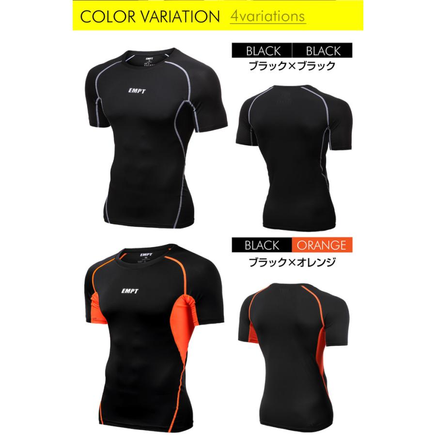 EMPT メンズ コンプレッションウェア コンプレッションインナー 夏用 夏 半袖 Tシャツ おしゃれ 大きいサイズ 小さいサイズ 筋トレ トレーニング ジム スポーツ |  | 15